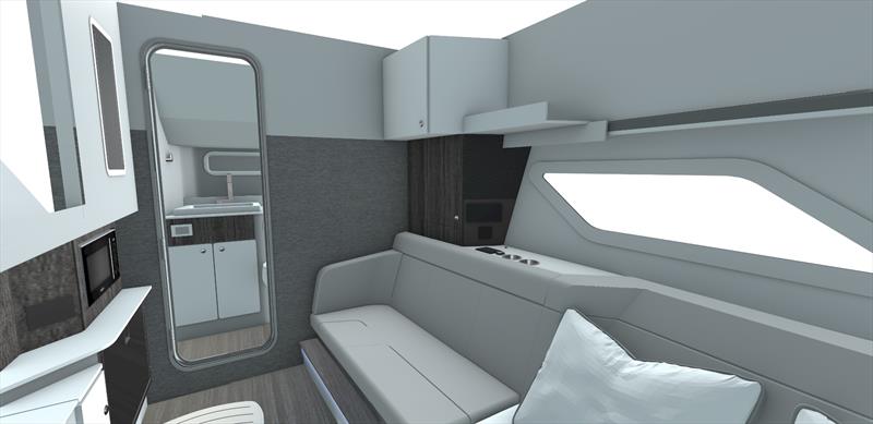 New Formula 360 Crossover Bowrider - Cabin with headunit