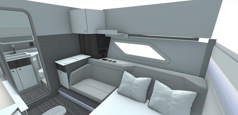 New Formula 360 Crossover Bowrider - Cabin lounge with sink