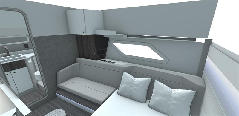 New Formula 360 Crossover Bowrider - Cabin lounge