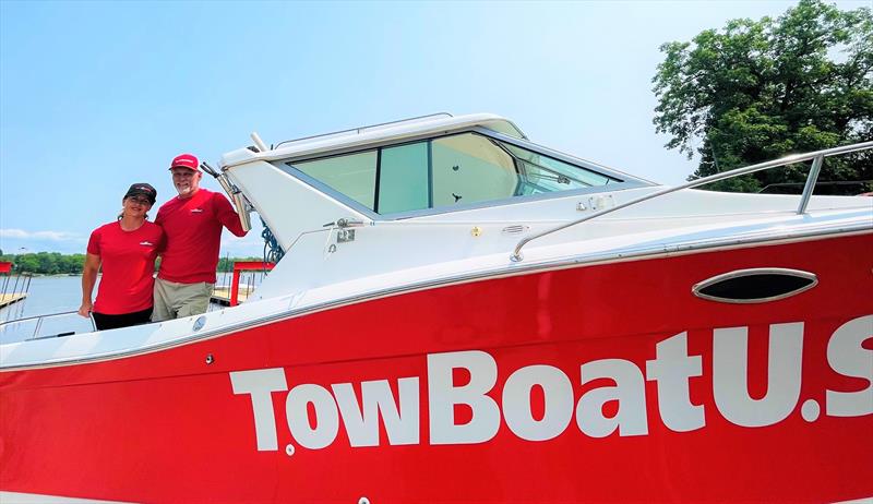 R to L: TowBoatUS Rocky Point and TowBoatUS Lake of the Woods owners Capt. Doug and Melanie Nelson