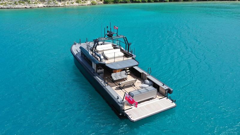 Developed specifically as a chase boat, the Vandal 60 features a semi-enclosed pilot house, a large open aft deck and flybridge, as well as a range of accommodation options for up to 6 guests in three cabins