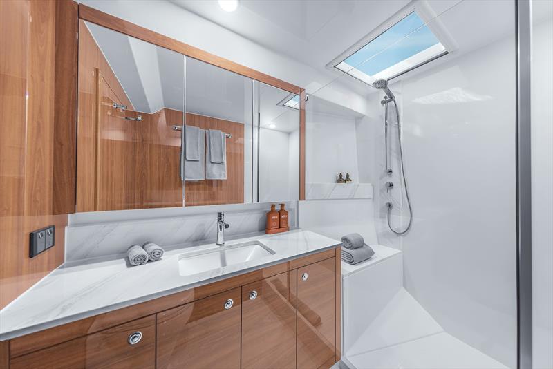 Owner's bathroom on board the Maritimo M50 - photo © Maritimo