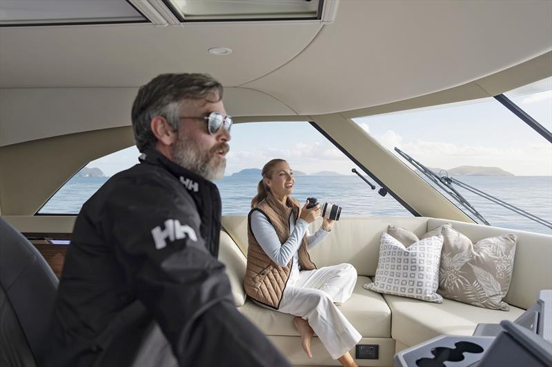 Skipper and passengers are very well connected on the bridge - Maritimo M50 - photo © Maritimo