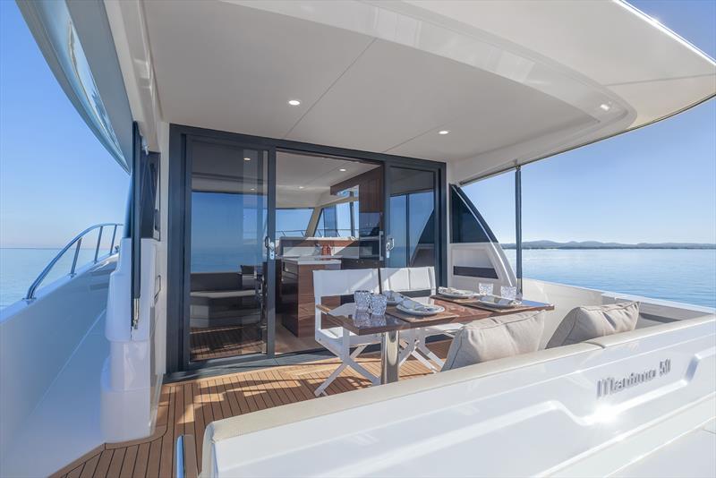 Sliding doors and wonderful flow and access - Maritimo M50 - photo © Maritimo