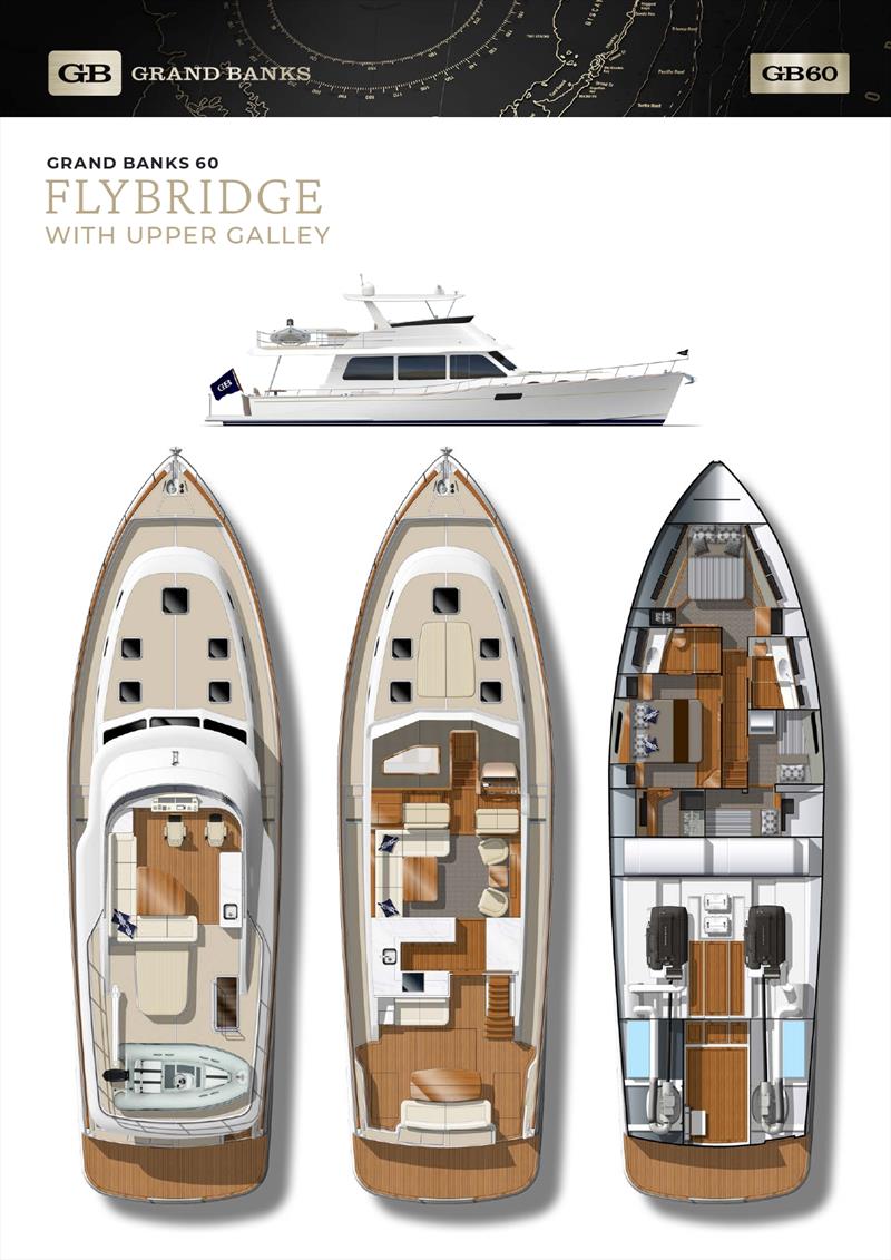 Grand Banks 60 Flybridge layout - photo © Grand Banks Yachts