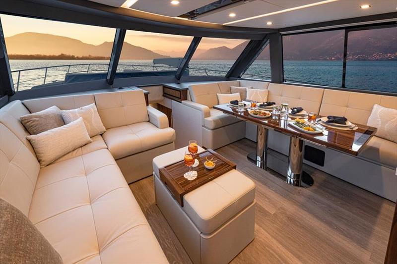 Sensational saloon: the social heart of your 64 Series II - photo © Riviera Australia 