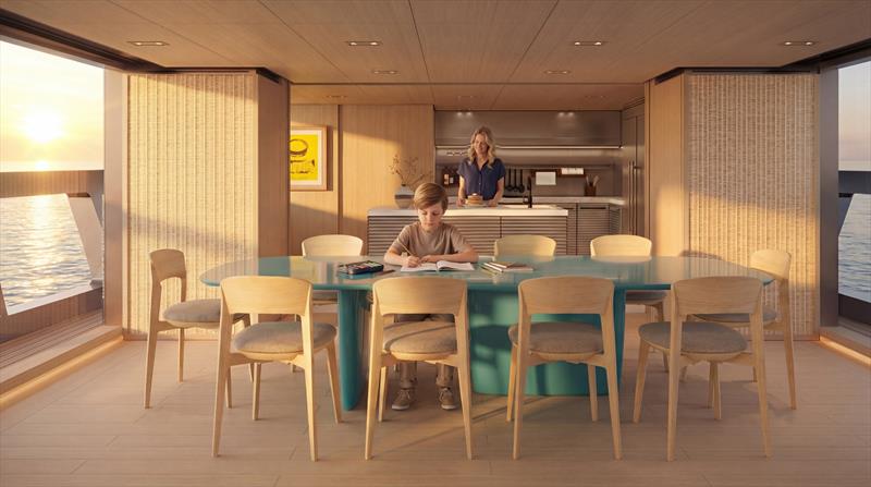 Benetti B.Neos - Kitchen Dining - photo © Benetti Yachts