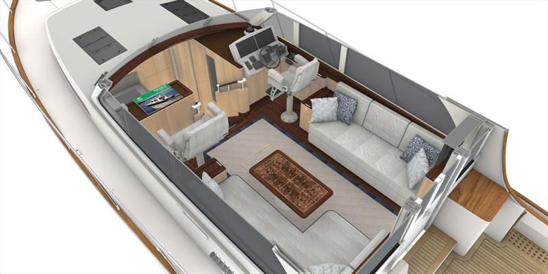 Hood 46 LM - Interior Design by Rhoades Young Design - photo © Lyman-Morse Boatbuilding