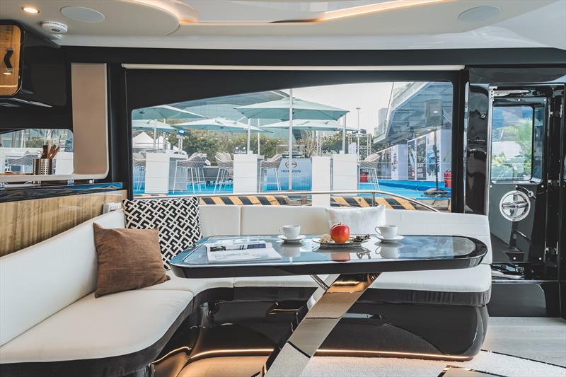 Lexus LY680 salon photo copyright Horizon Yachts taken at  and featuring the Power boat class