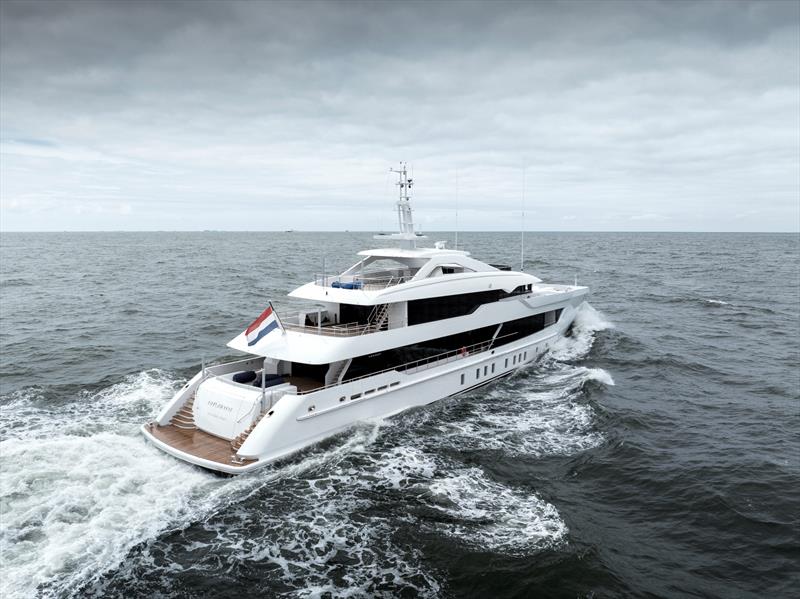 55-metre motor yacht Pa'lante (YN 21055) photo copyright Ruben Griffioen taken at  and featuring the Power boat class
