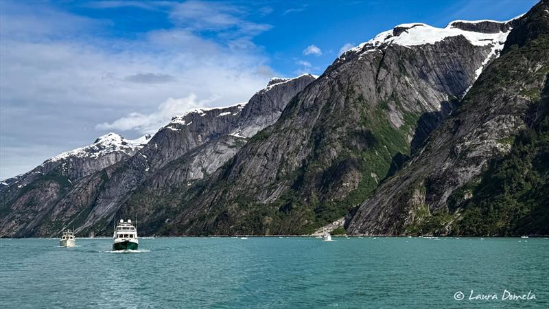 Evenstar 55, Impulse, and Evenstar 42 in Endicott Arm - photo © Laura Domela