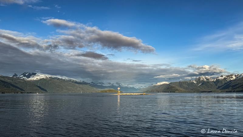 Looking back at the Endicott Bar as we head around to drop the hook at Wood Spit - photo © Laura Domela