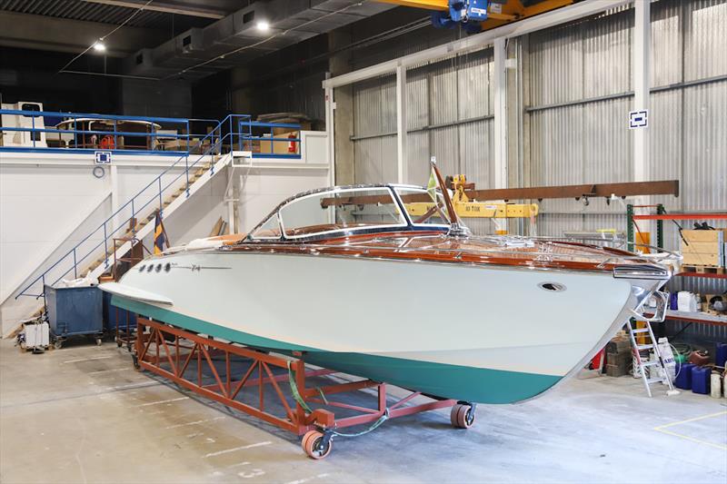 Zens on her cradle in J Craft's shipyard, refit completed and waiting to be reunited with her owner - photo © J Craft Boats