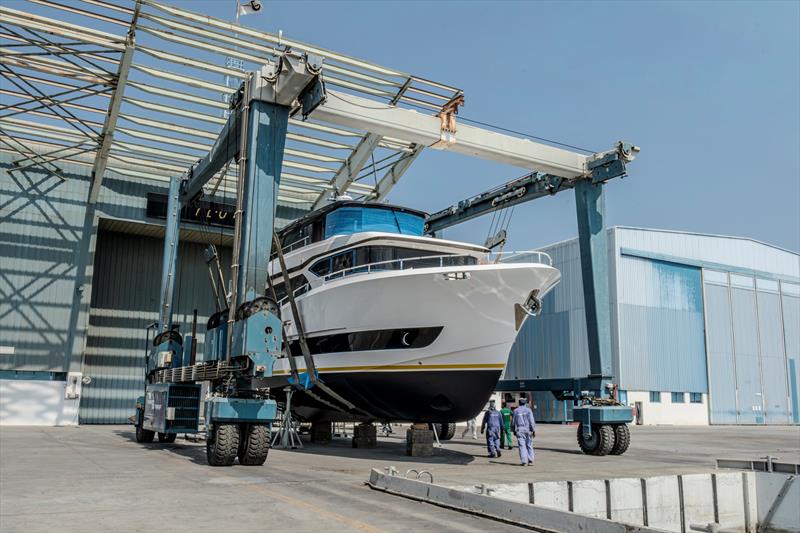 Nomad 70 hits the water photo copyright Nomad Yachts taken at  and featuring the Power boat class