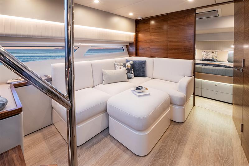 Riviera 4300 Sports Express - Living Deck Partly Open - photo © Riviera Australia