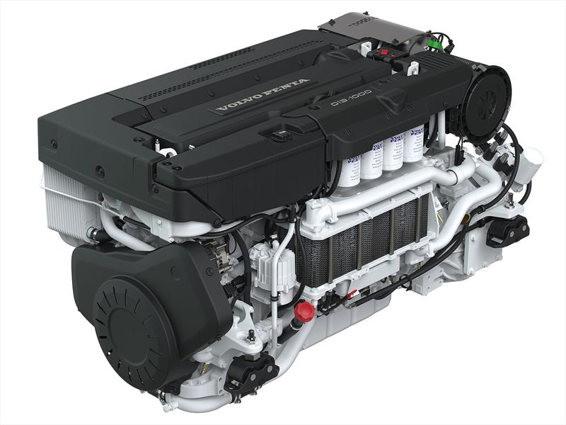 The latest Volvo-Penta D13 1000 that spins to 2400RPM and is as smooth as just buffed paint - photo © Volvo-Penta