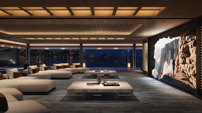 FUSION - 118m trimaran superyacht concept - Cinema Lounge movie - photo © Sinot Yacht Architecture & Design