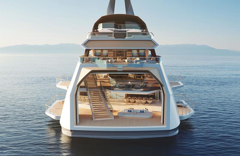 Feadship 115-metre concept design HIVE - Anchor - Center Line Full AFT - photo © Feadship