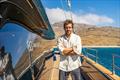 Fernando Alonso on board his 60 Sunreef Power Eco