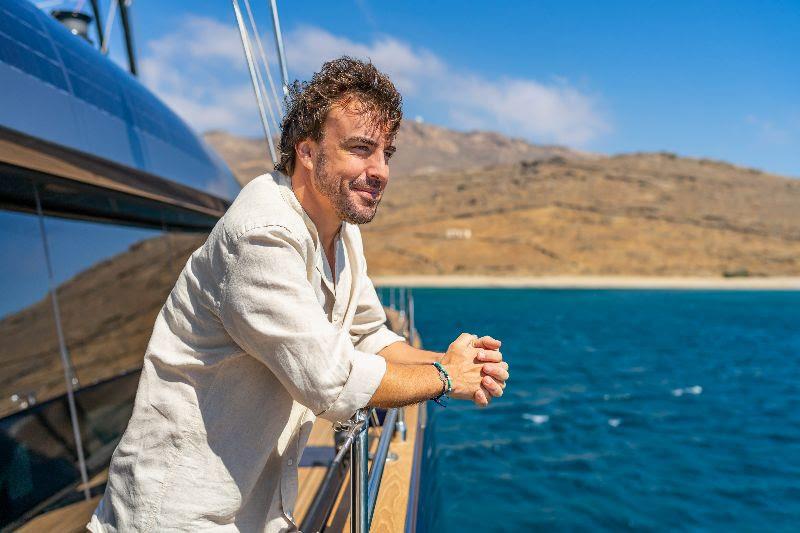 Fernando Alonso on board his 60 Sunreef Power Eco photo copyright Sunreef Yachts taken at  and featuring the Power Cat class