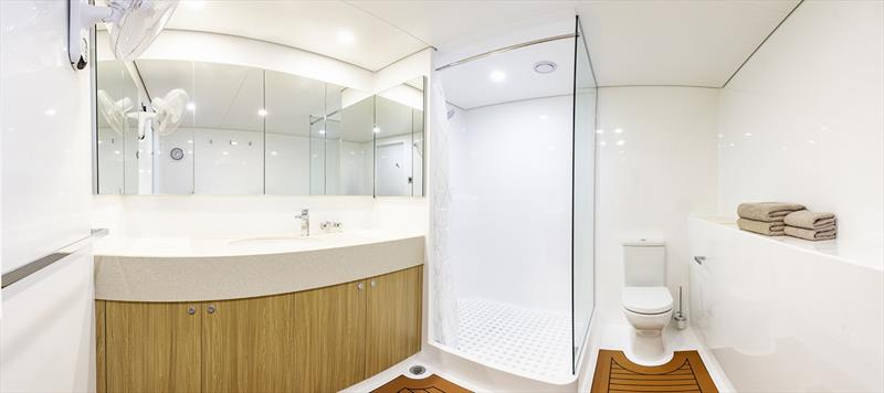 56m M/Y Charley 2 catamaran Explorer / Support Yacht - Master Ensuite St photo copyright Echo Yachts taken at  and featuring the Power Cat class