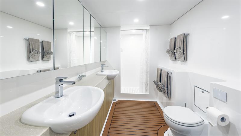 Double Ensuite - 56m M/Y Charley 2 catamaran Explorer / Support Yacht photo copyright Echo Yachts taken at  and featuring the Power Cat class