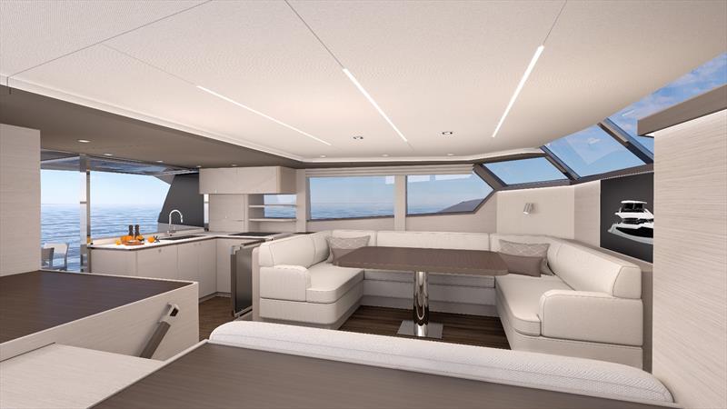 Aquila 50 Yacht - Saloon view photo copyright Aquila Power Catamarans taken at  and featuring the Power Cat class