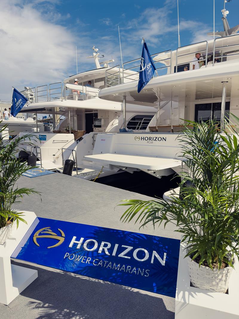 Horizon Power Catamarans Showcasing on FLIBS photo copyright Horizon Yachts taken at  and featuring the Power Cat class