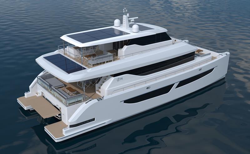 Extend bridge deck hardtop with additional solar array on the ILIAD 75 - photo © ILIAD Catamarans