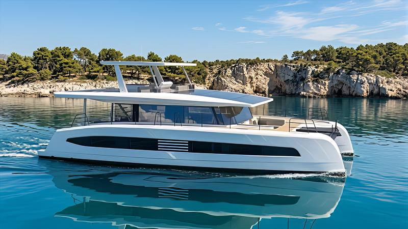 Solar-electric catamaran PY60 - Rendering - photo © Pioneer Yachts