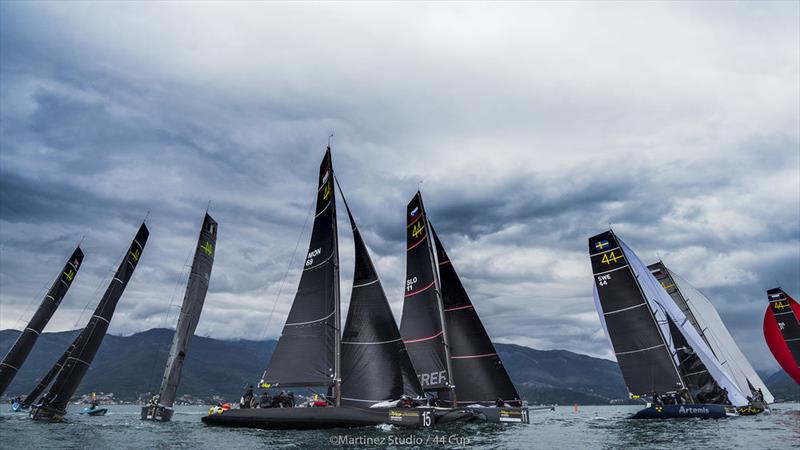 Close quarters action at the top mark - 44Cup Porto Montenegro - photo © MartinezStudio.es