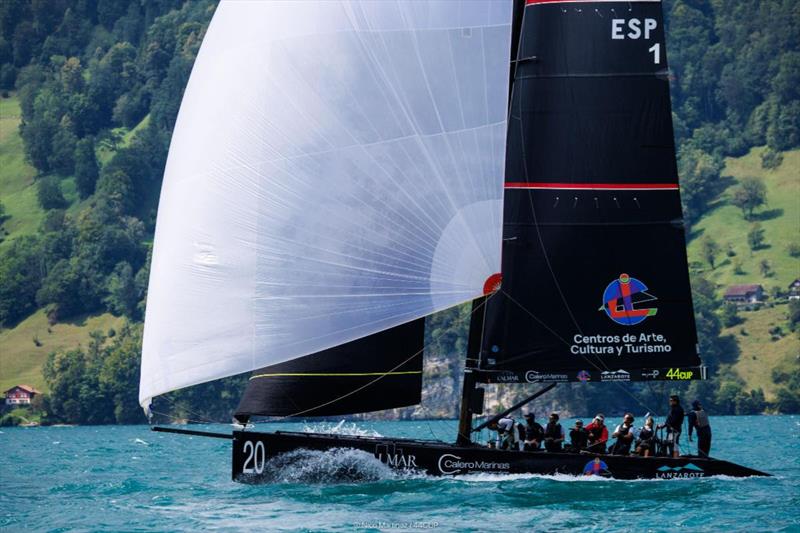 Daniel Calero's Calero Sailing Team in Brunnen on Lake Uri (Lake Lucerne) photo copyright Nico Martinez / 44Cup taken at  and featuring the RC44 class