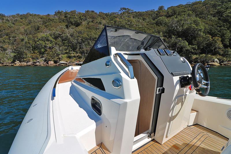 Console and cabin access aboard the Lomac Granturismo 8.5 photo copyright Flagstaff Marine taken at  and featuring the RIB class