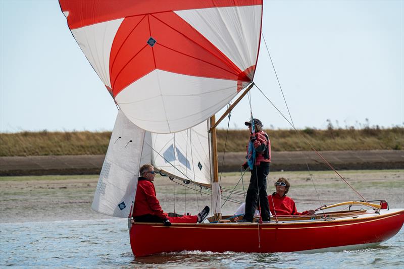 The RBOD Red Jacket leds the fleet during Burnham Week 2024 photo copyright Petru Balau Sports Photography / sports.hub47.com taken at Royal Corinthian Yacht Club, Burnham and featuring the Royal Burnham One Design class