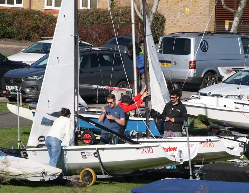 63rd Endeavour Trophy: Rigging and tuning took place most of the morning photo copyright Sue Pelling taken at Royal Corinthian Yacht Club, Burnham and featuring the RS200 class