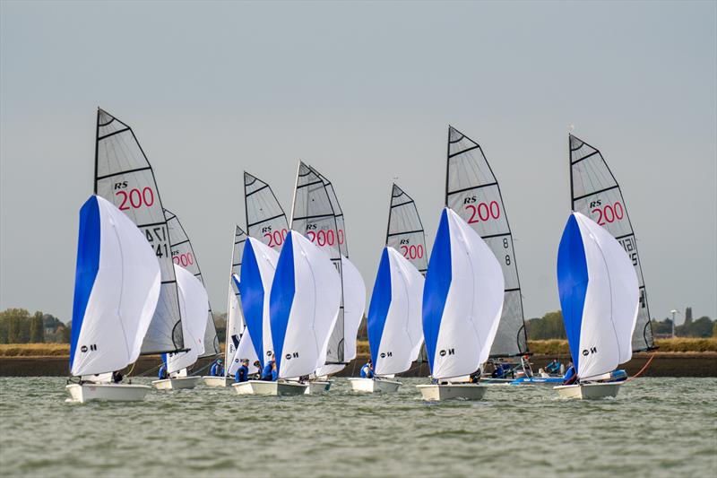 63rd Endeavour Trophy Day 2: Light airs downwind battle photo copyright Sue Pelling taken at Royal Corinthian Yacht Club, Burnham and featuring the RS200 class