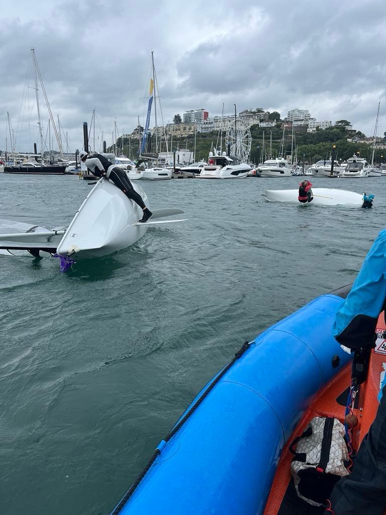 Dodgy launch on Noble Marine RS400 Nationals at Torquay Day 1 photo copyright Hannah @ RTYC taken at Royal Torbay Yacht Club and featuring the RS400 class