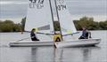 Ian Escrit on his way to winning the Aero fleet with first Lady and third overall Rebbecca Ogden chasing hard - Singlehander open meeting at Notts County © A Beaton