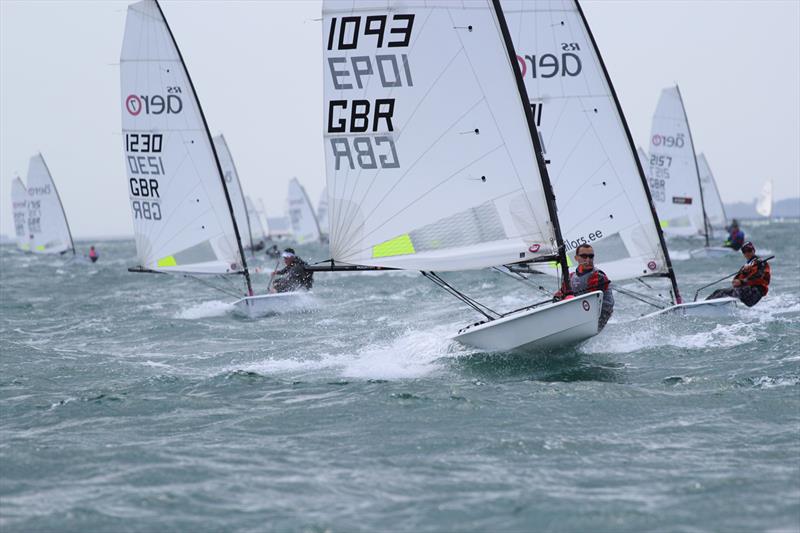 Cameron Smith (GBR) being chased down at the Carnac RS Aero Worlds - photo © Steve Greenwood