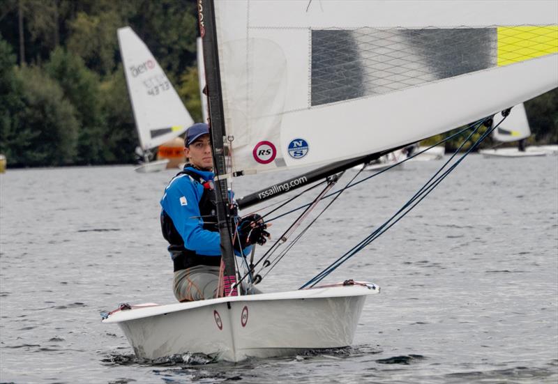 Hayden Moore leading a race - Singlehander open meeting at Notts County photo copyright A Beaton taken at Notts County Sailing Club and featuring the RS Aero 7 class