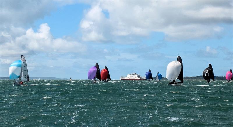 Race 8 downwind during the Zhik RS Elite UK Nationals at Hamble photo copyright Debbie Jarvis taken at Royal Southern Yacht Club and featuring the RS Elite class