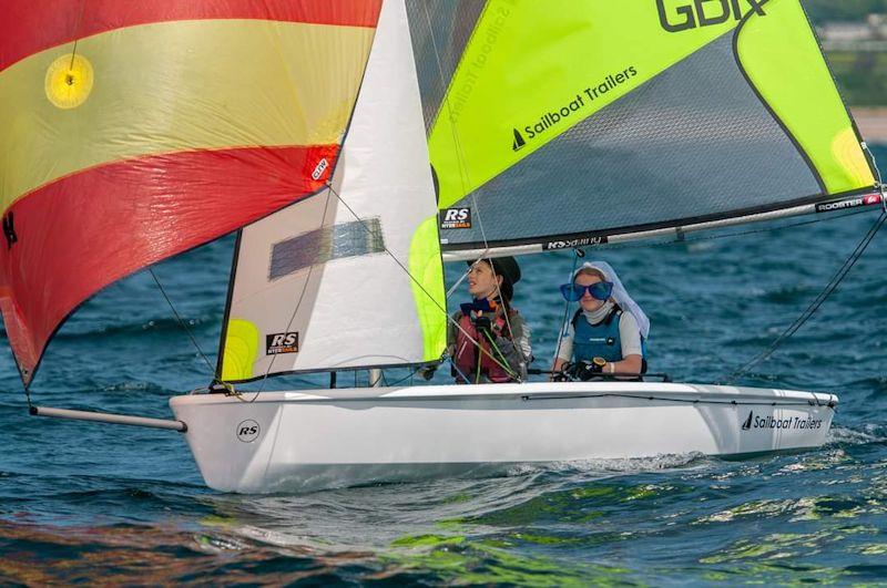 Laura Jubb and Elsie Upton-Brown win the Fancy Dress at the Rooster RS Feva UK National Championships at Pwllheli photo copyright Dave Wood taken at Plas Heli Welsh National Sailing Academy and featuring the RS Feva class