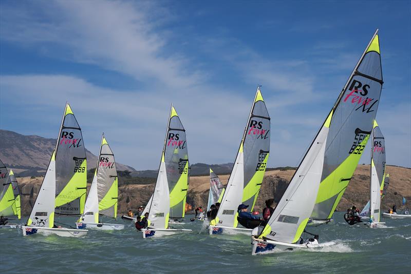 RS Fevas racing in the SailGP Inspire program - Lyttelton - March 22, 2024 photo copyright Justin Mitchell taken at Naval Point Club Lyttelton and featuring the RS Feva class