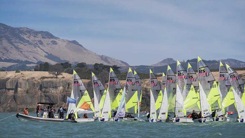 RS Fevas racing in the SailGP Inspire program - Lyttelton - March 22, 2024 photo copyright Justin Mitchell taken at Naval Point Club Lyttelton and featuring the RS Feva class