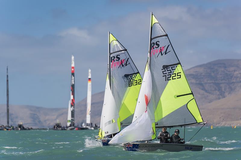 RS Fevas racing in the SailGP Inspire program - Lyttelton - March 22, 2024 photo copyright Justin Mitchell taken at Naval Point Club Lyttelton and featuring the RS Feva class