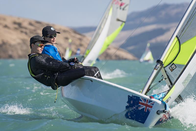 RS Fevas racing in the SailGP Inspire program - Lyttelton - March 22, 2024 photo copyright Justin Mitchell taken at Naval Point Club Lyttelton and featuring the RS Feva class