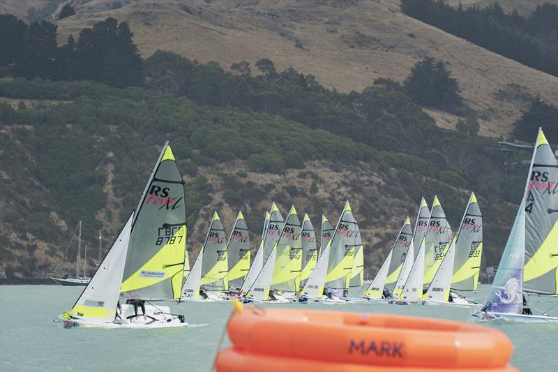 RS Fevas racing in the SailGP Inspire program - Lyttelton - March 23, 2024 photo copyright Justin Mitchell taken at Naval Point Club Lyttelton and featuring the RS Feva class