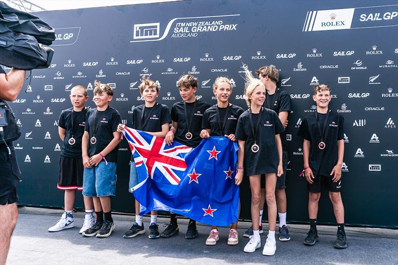 Day 4 - Winners on the main SailGP Stage - SailGP Inspire- RS Feva - Royal Akarana YC - Jan 19, 2025 - photo © Justin Mitchell www.justinmitchell.co.nz - Instagram: @jl_mitchell_