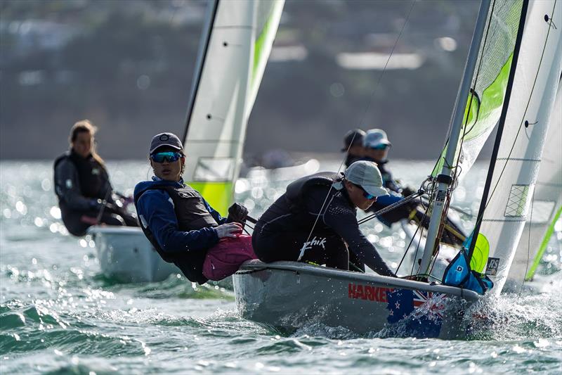 NZ Nationals - RS Feva - Murrays Bay - May 11-12, 2025 photo copyright Justin Mitchell taken at Murrays Bay Sailing Club and featuring the RS Feva class