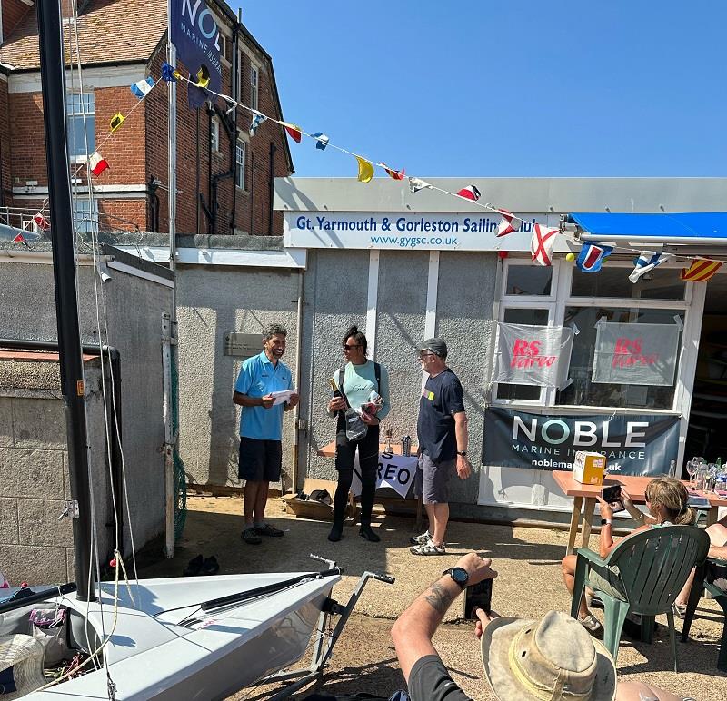 (l-r) Nick Crickmore, Michelle Collier-Brooks & Alan Bassett at the Noble Marine RS Vareo Nationals at Great Yarmouth & Gorleston SC photo copyright GYGSC taken at Great Yarmouth & Gorleston Sailing Club and featuring the RS Vareo class